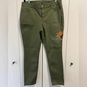 Like new George Embroidered Kaki jeans size 16